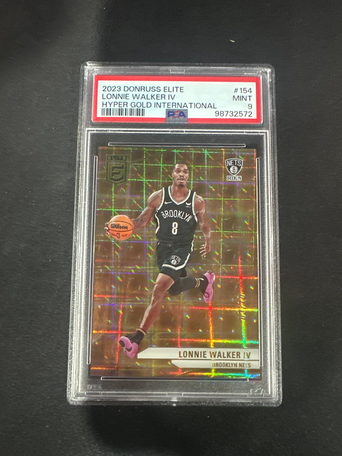 2023 Donruss Elite Lonnie Walker IV - Hyper Gold International /10 PSA 9 #154