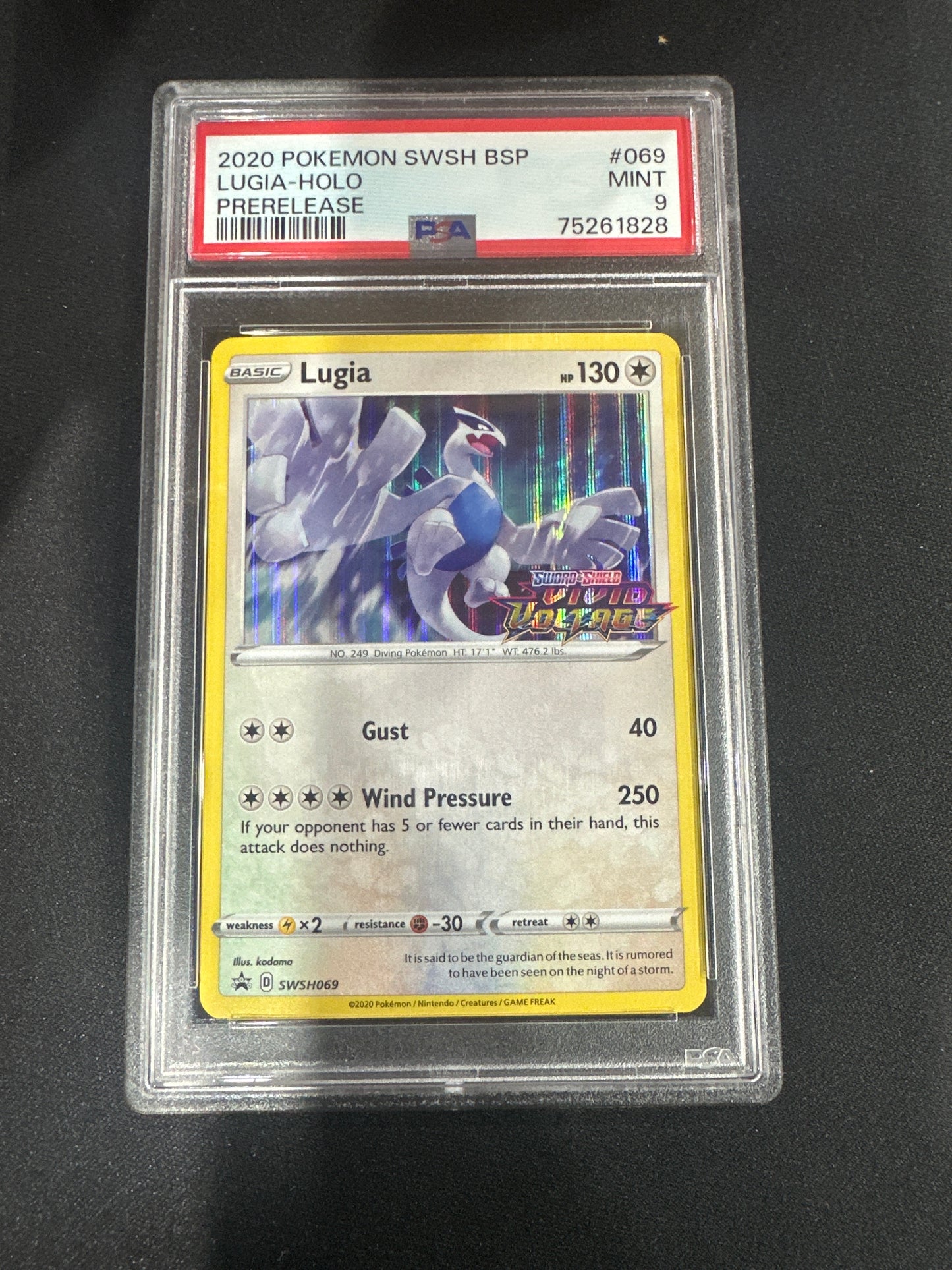 2020 Pokemon SWSH BSP - Lugia Holo Prerelease PSA 9 #069