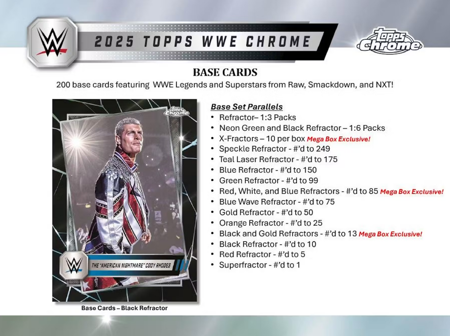 2025 Topps Chrome WWE Wrestling Mega Box