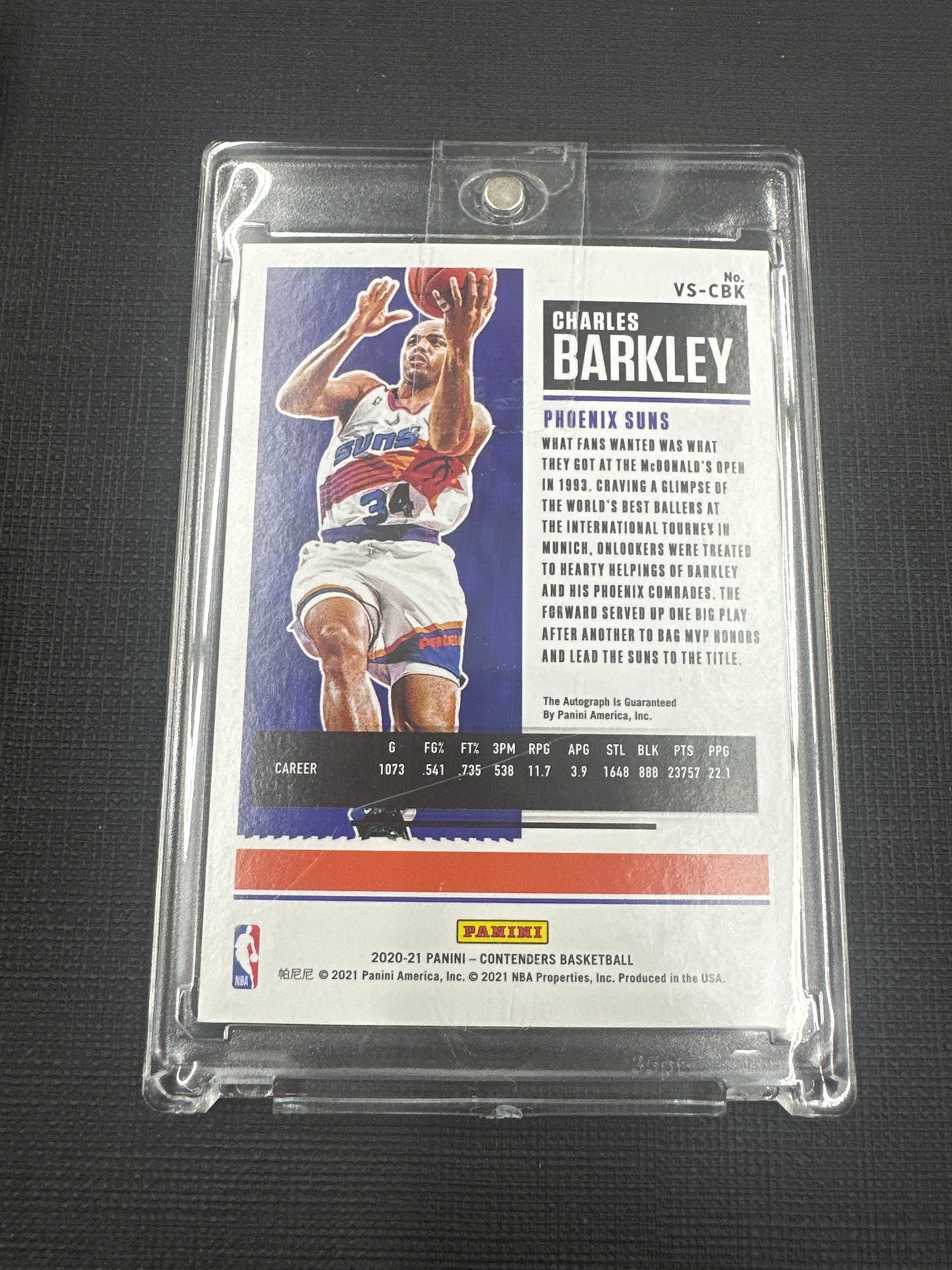 2020 Panini Contenders Charles Barkley - Finals Ticket On Card Auto /25 #VS-CBK