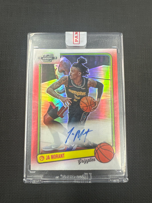 2021-22 Optic Contenders Ja Morant - Red On Card Auto SSP /25 #83-JAM