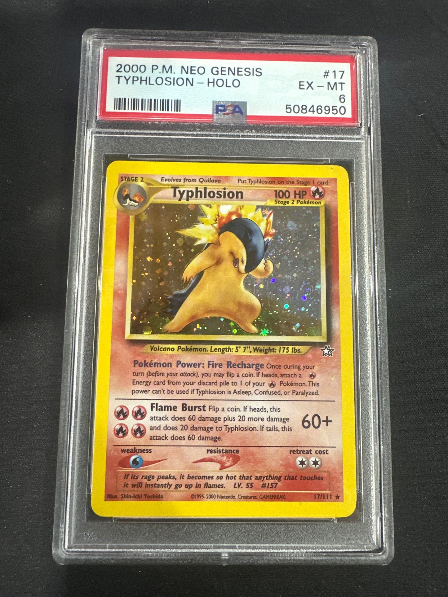 2000 Pokemon Neo Genesis - Typhlosion Holo PSA 6 #17