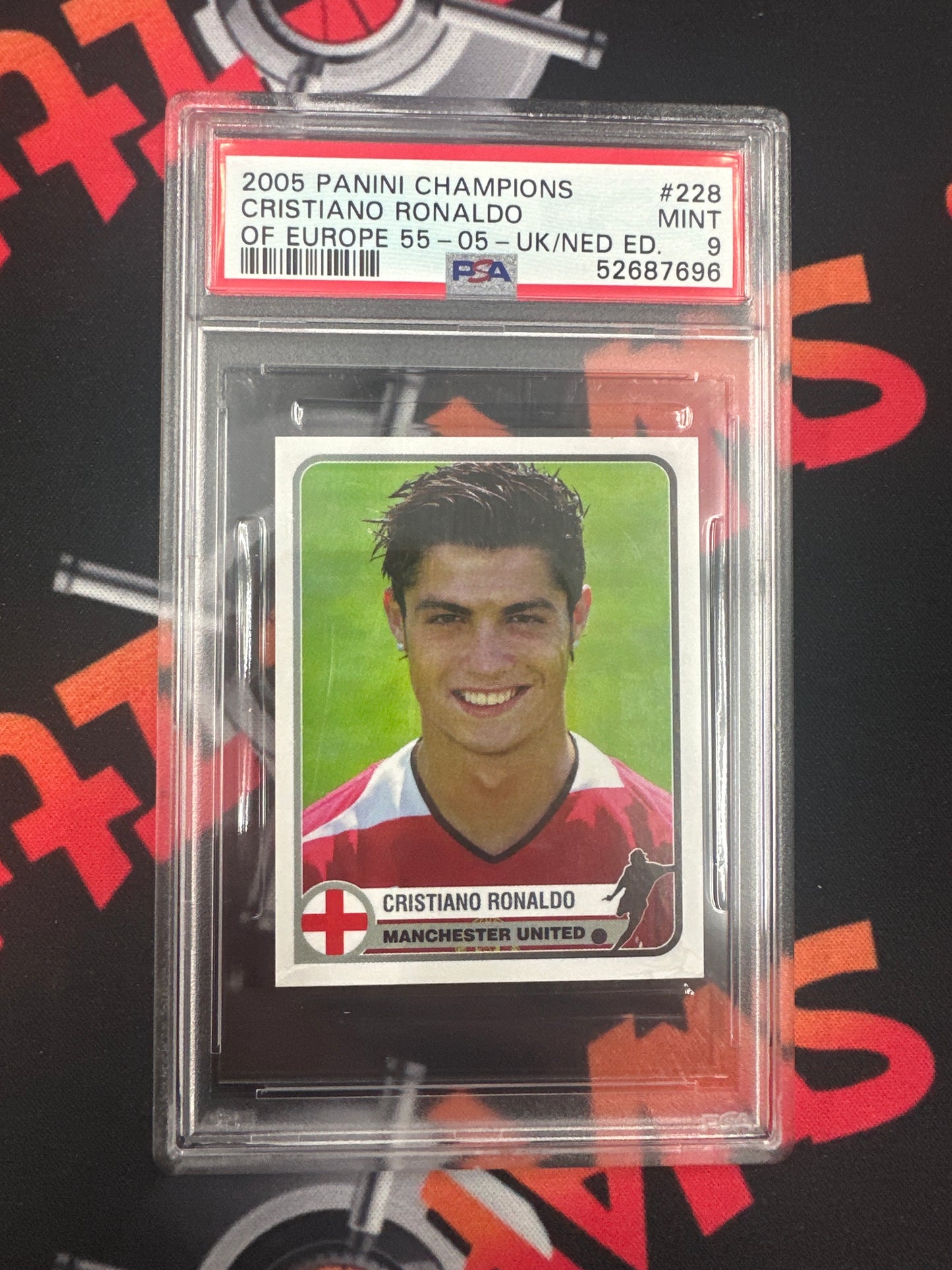 2005 Panini Cristiano Ronaldo - Champions Of Europe Modena Stickers PSA 9 MINT #228