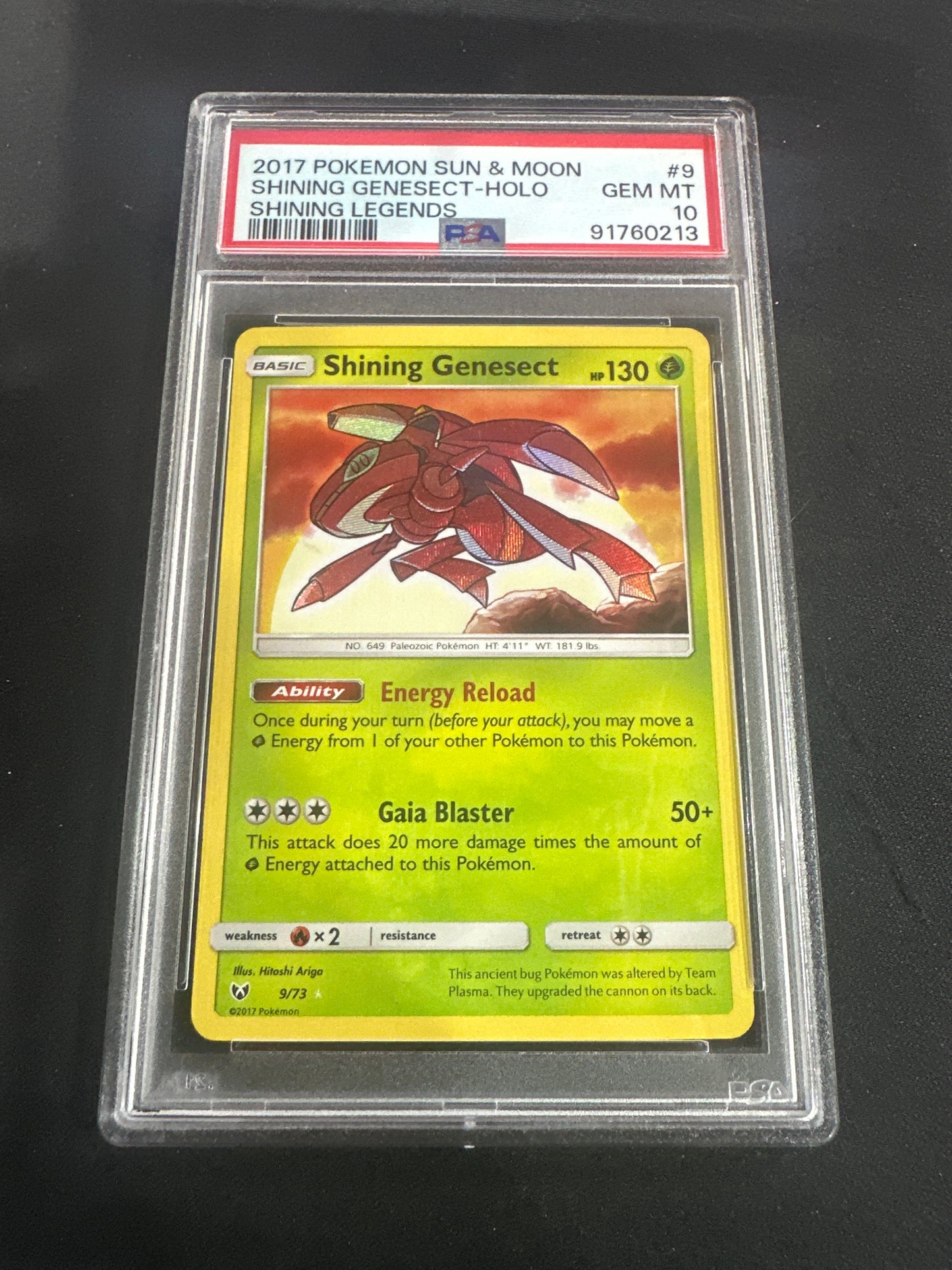 2017 Pokemon Sun & Moon - Shining Genesect Holo - Shining Legends PSA GEM MINT 10 #9