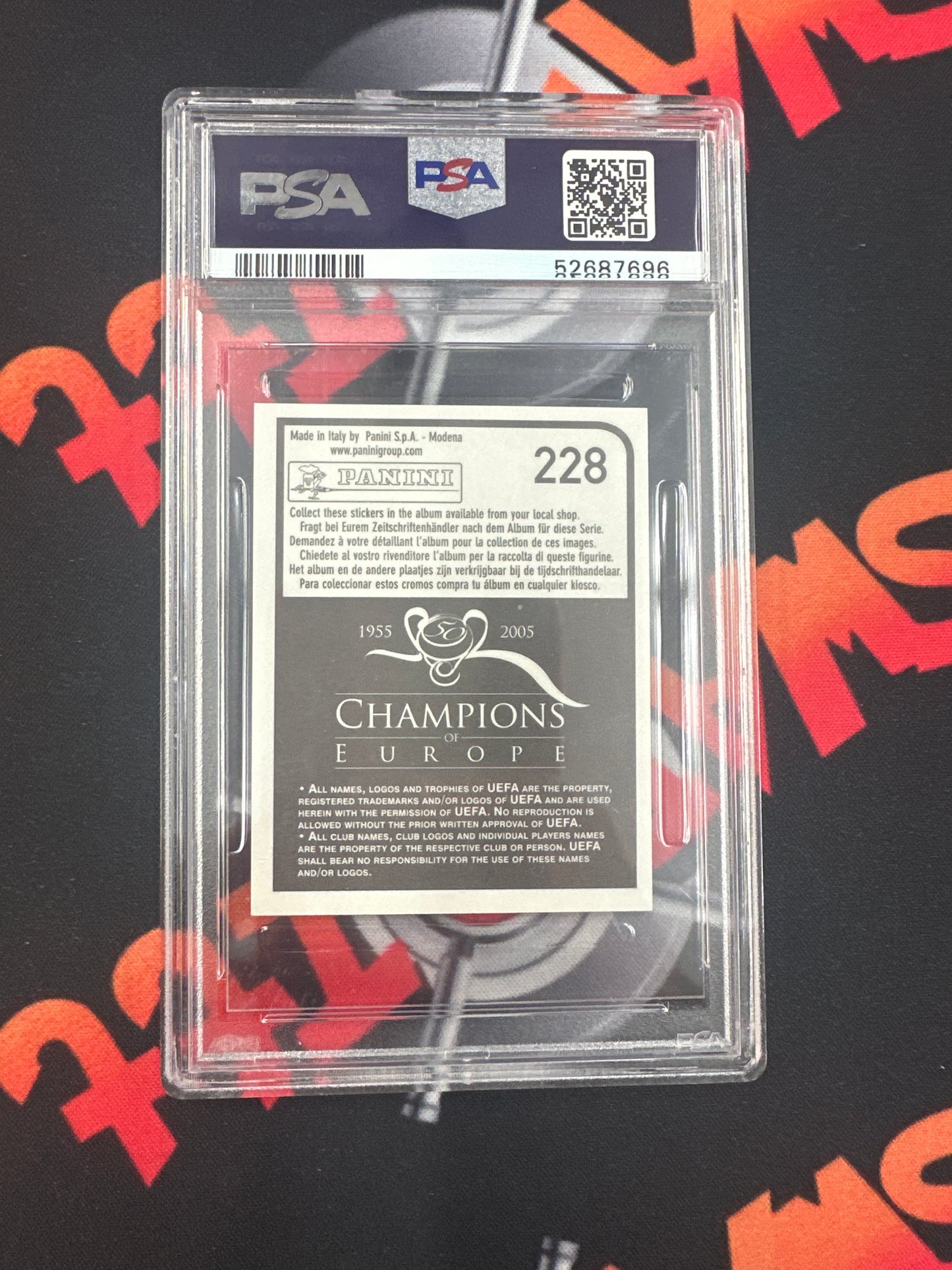 2005 Panini Cristiano Ronaldo - Champions Of Europe Modena Stickers PSA 9 MINT #228