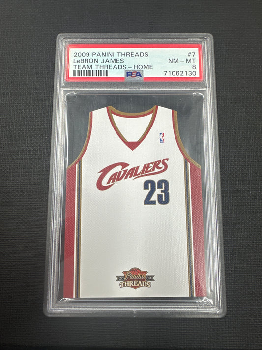 2009 Panini Threads LeBron James - Team Threads - Home PSA 8 #7