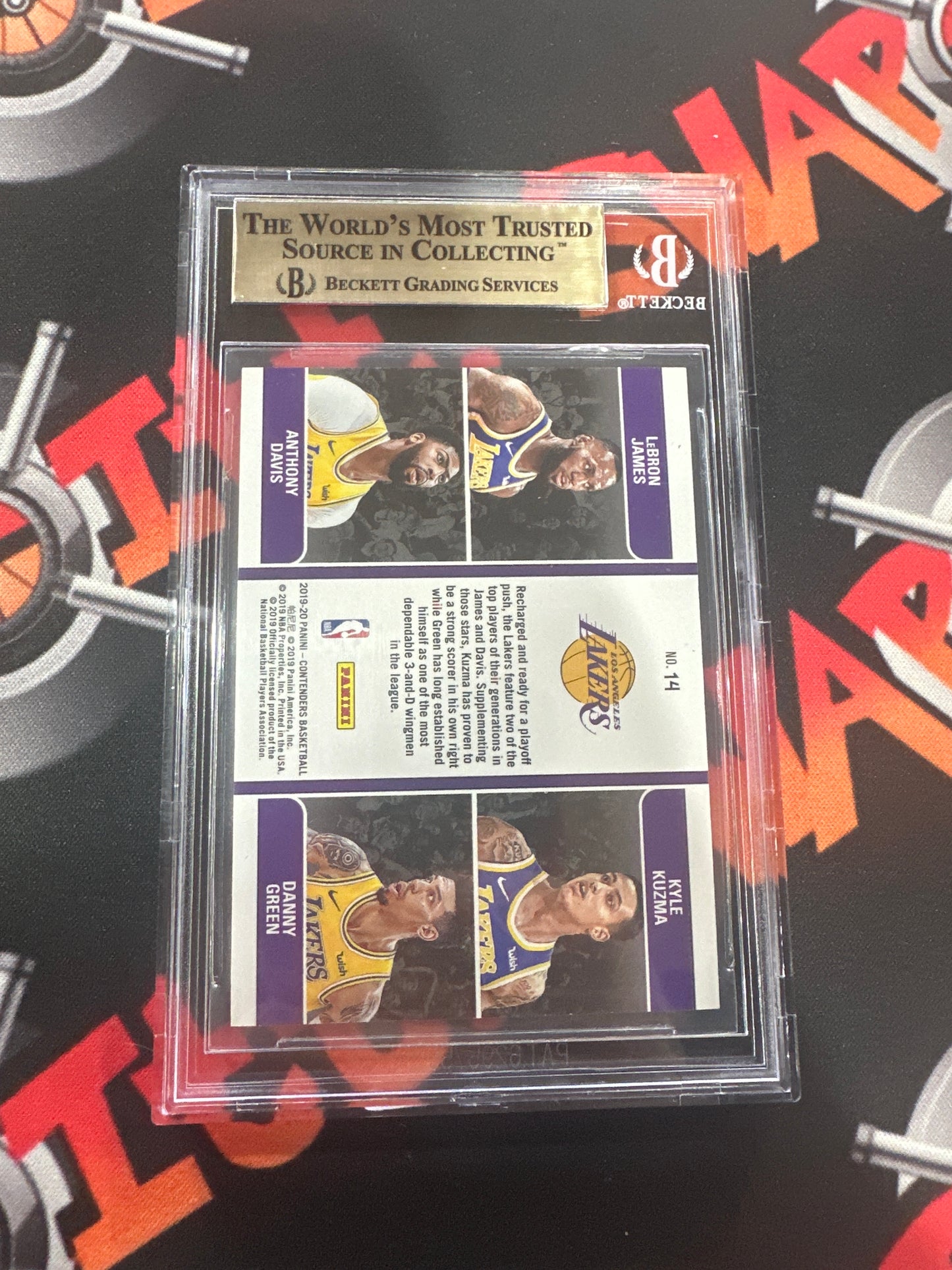 2019/20 Panini Contenders Teamquads Cracked Ice /25 - LeBron/Davis/Kuzma/Green #14