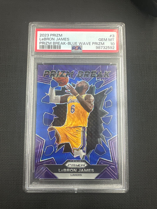 2023 Prizm LeBron James - Prizm Break - Blue Wave Prizm PSA GEM MINT 10 #3