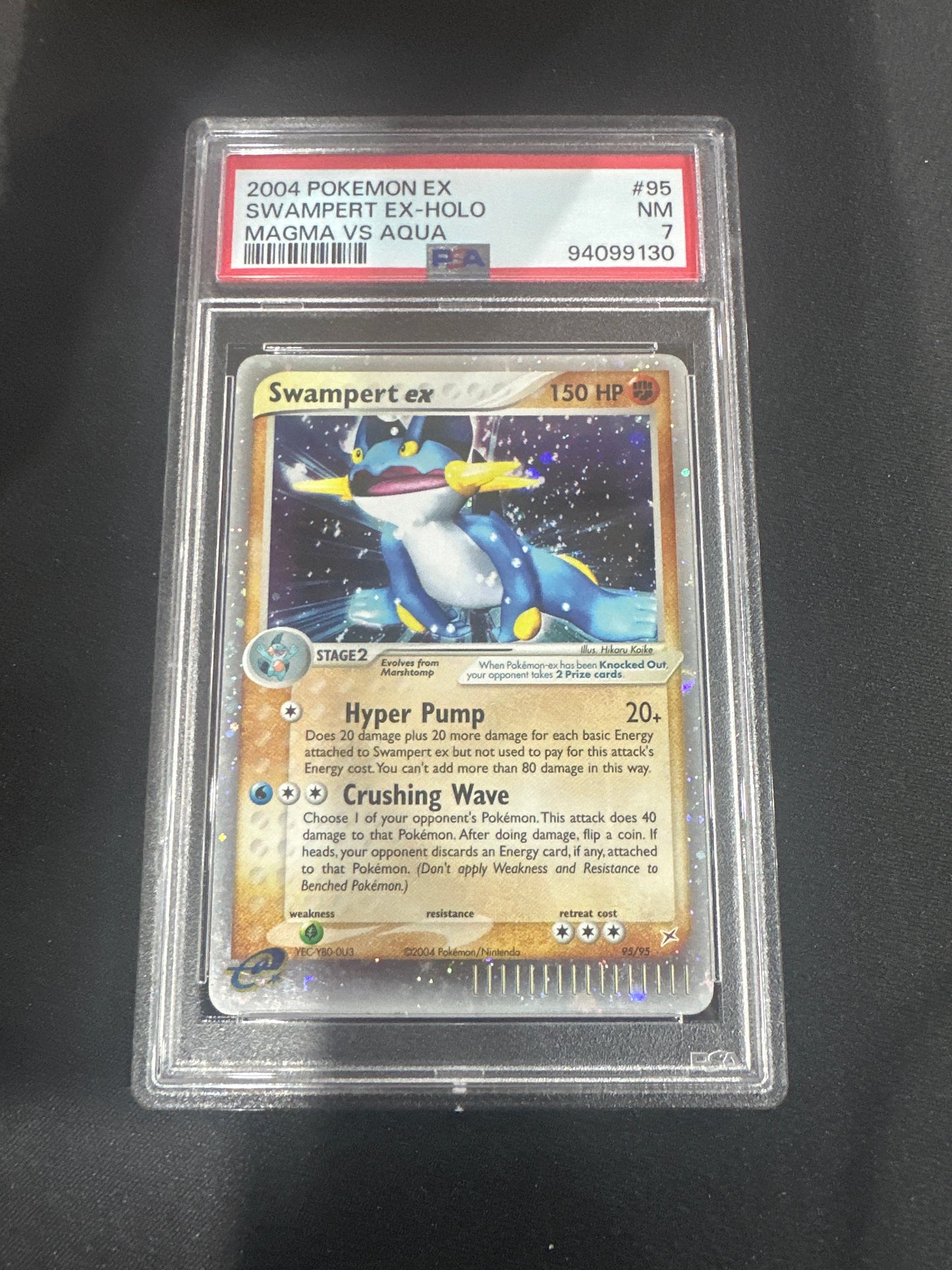 2004 Pokemon EX - Swampert EX Holo - Magma Vs Aqua PSA 7 #95