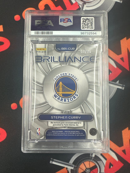 2023 Spectra Stephen Curry - Brilliance Mem-Interstellar /75 PSA 8 #BRICUR