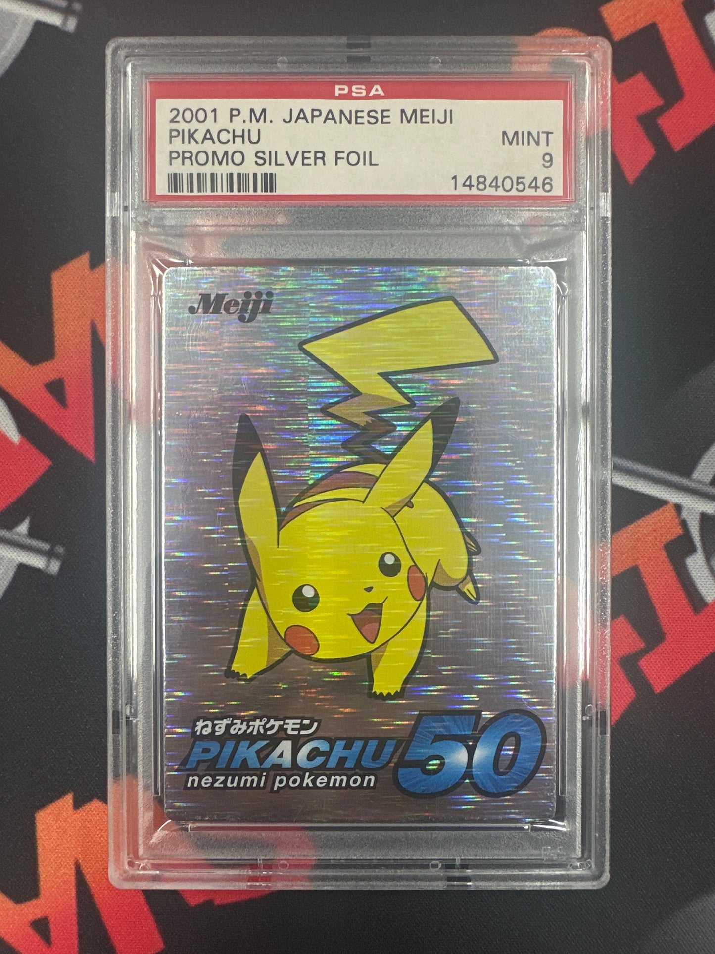 2001 Pikachu Meiji Promo Blue- Japanese Silver Foil PSA 9 #MC2