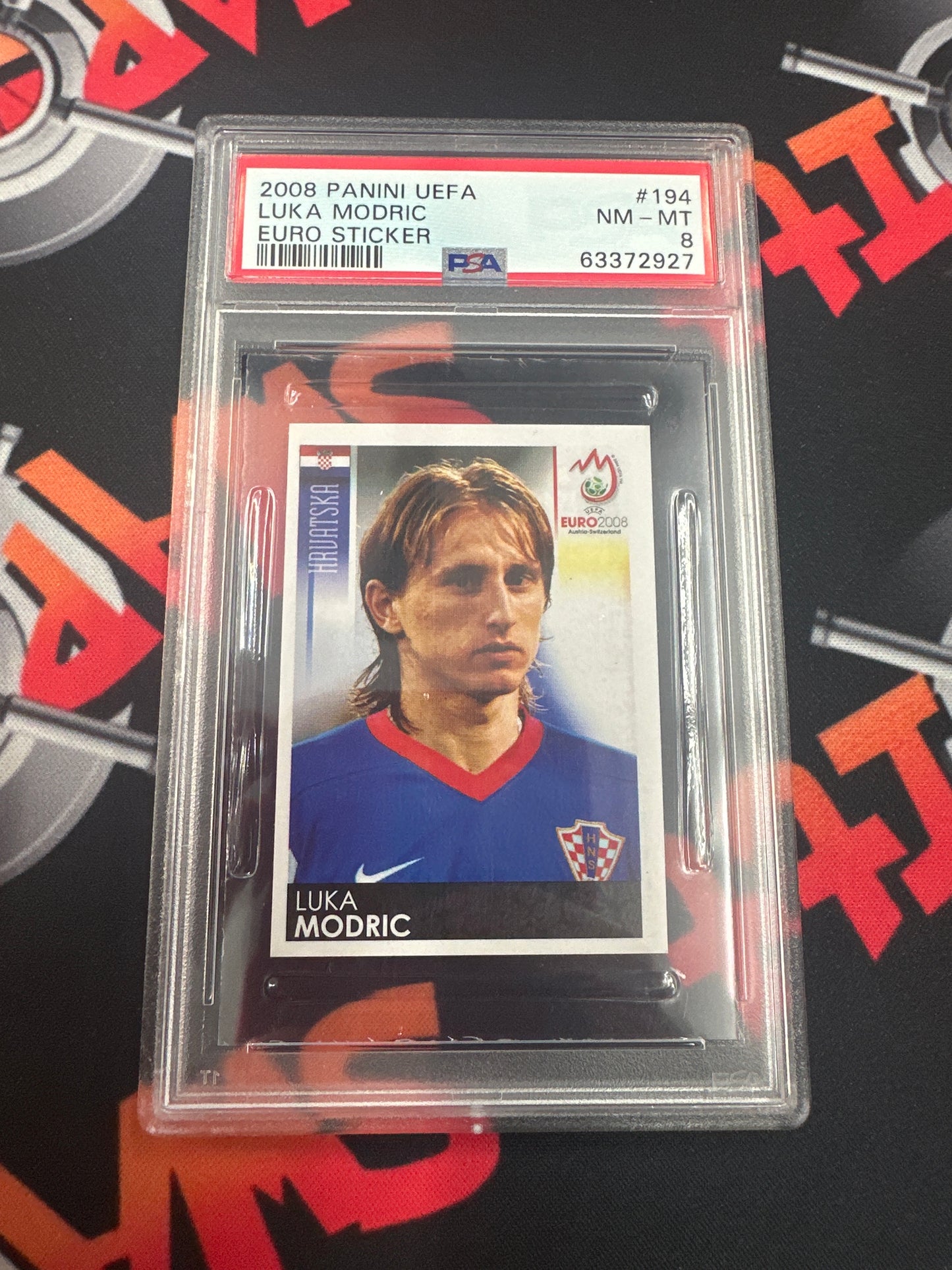 2008 Panini Luka Modric - UEFA Euro Sticker PSA 8 MINT #194