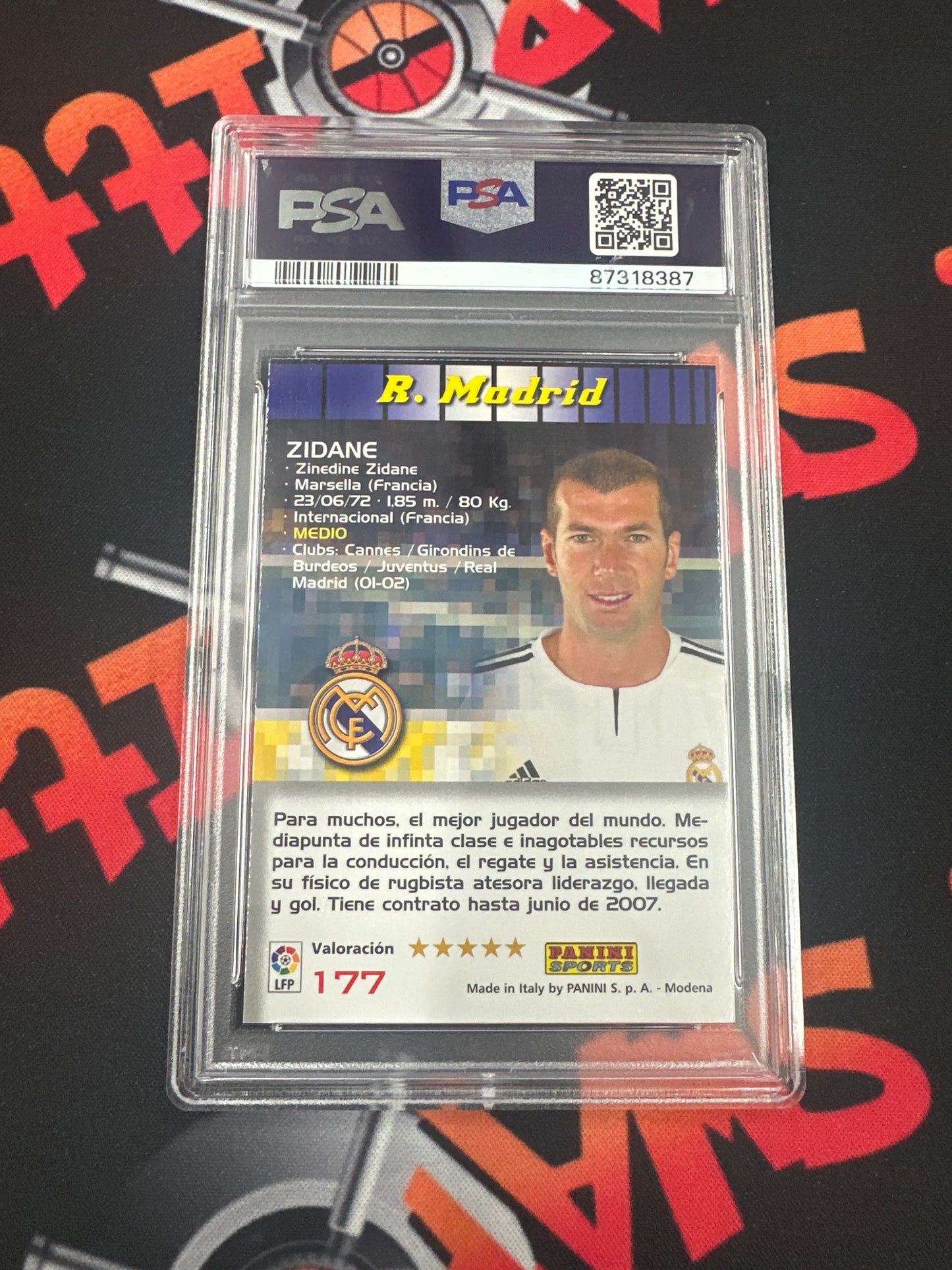 2004 Panini Sports Zinedine Zidane - Mega Cracks PSA 8 MINT #177