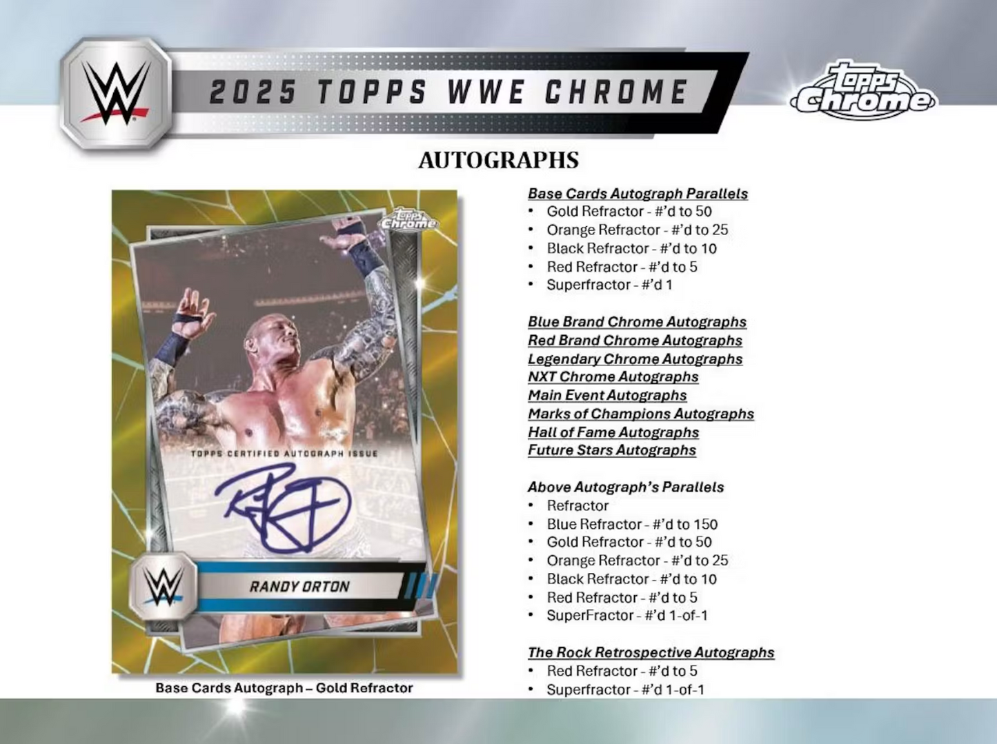 2025 Topps Chrome WWE Wrestling Mega Box