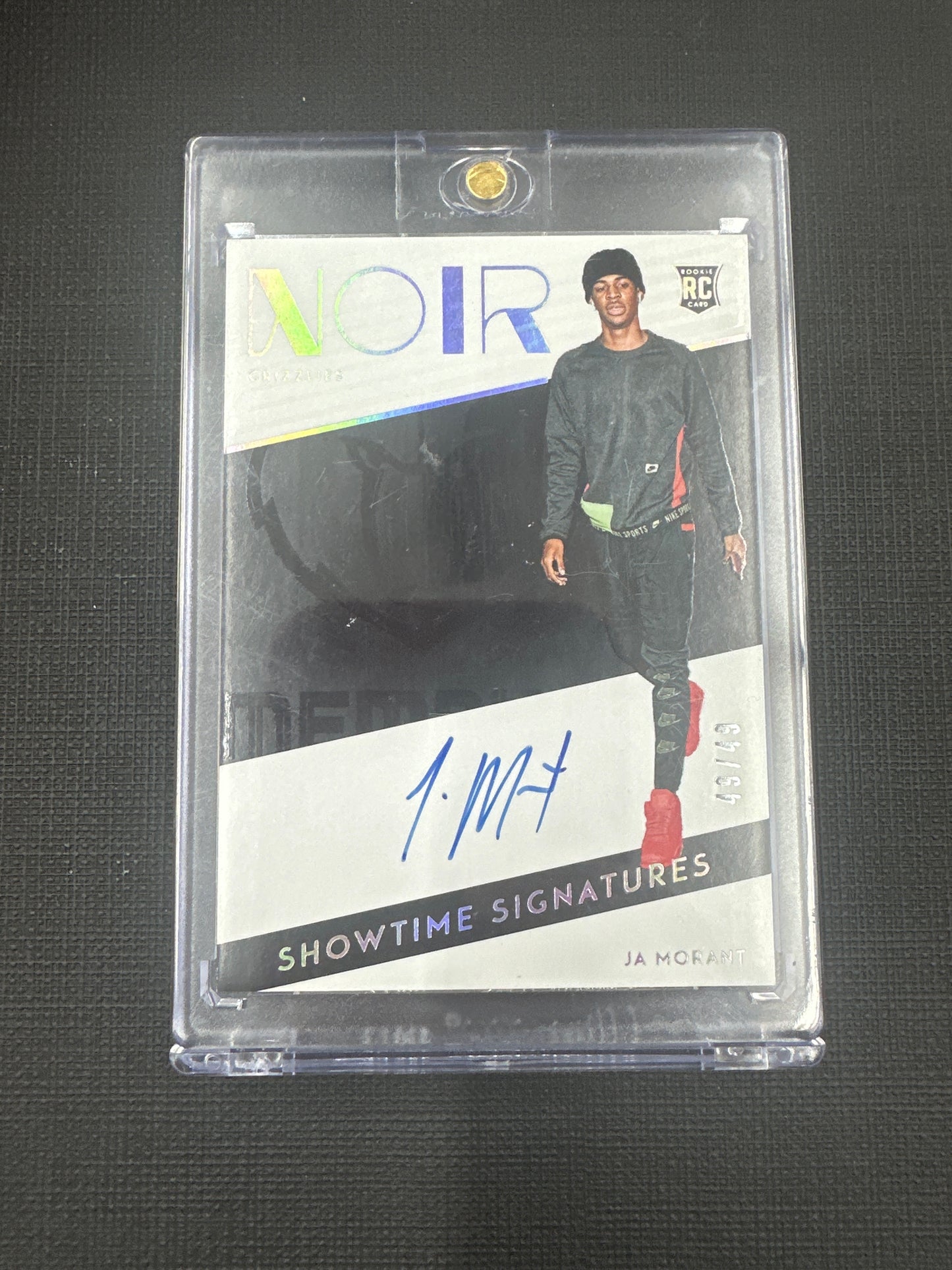 2019-20 Panini Noir Ja Morant - Showtime Signatures On Card Auto RC /49 #SWS-JAM