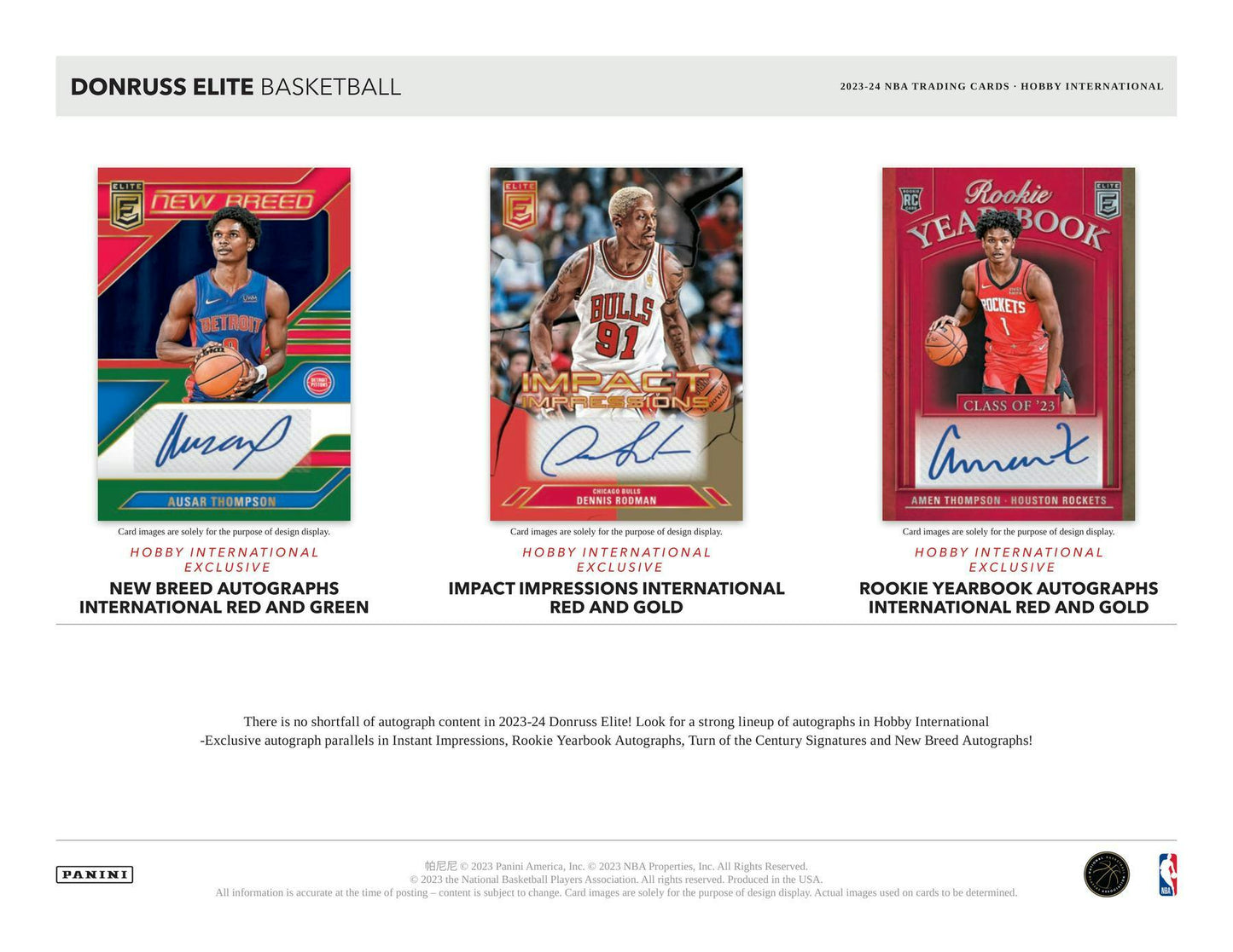 2023-24 Panini Donruss ELITE Basketball International Hobby Box