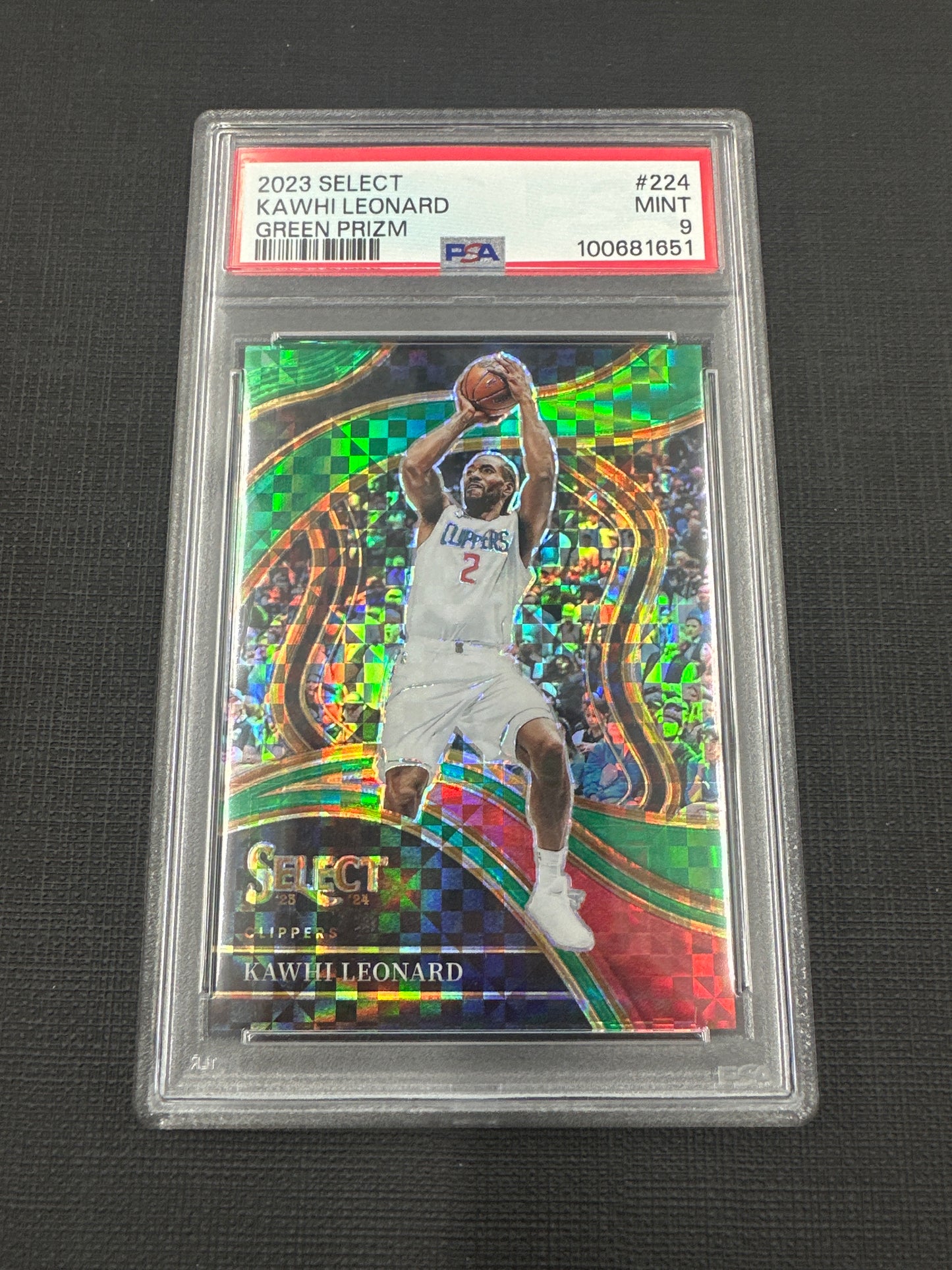 2023 Select Kawhi Leonard - Green Prizm /5 PSA 9 #224