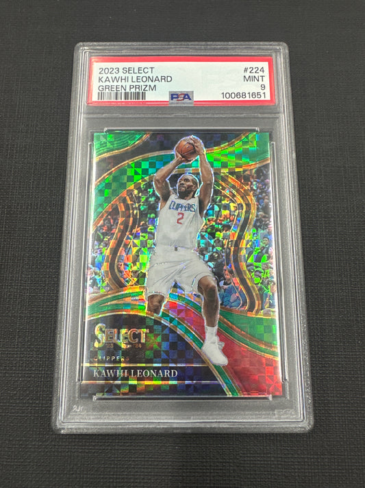 2023 Select Kawhi Leonard - Green Prizm /5 PSA 9 #224