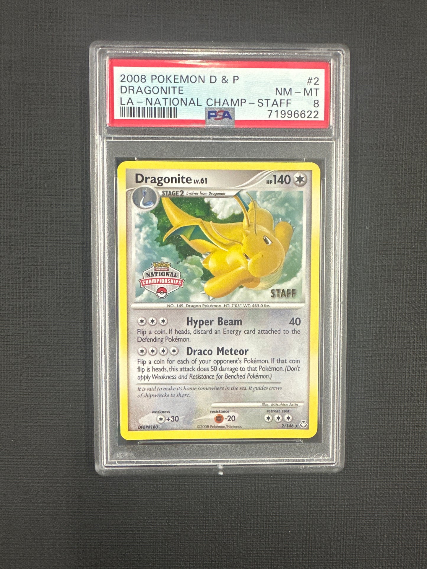 2008 Pokemon D & P Dragonite - LA National Championship Staff PSA 8 #2