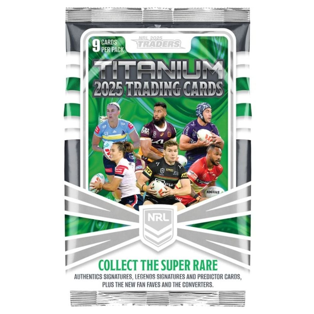 NRL 2025 Traders Titanium Rugby League Trading Cards Booster Pack