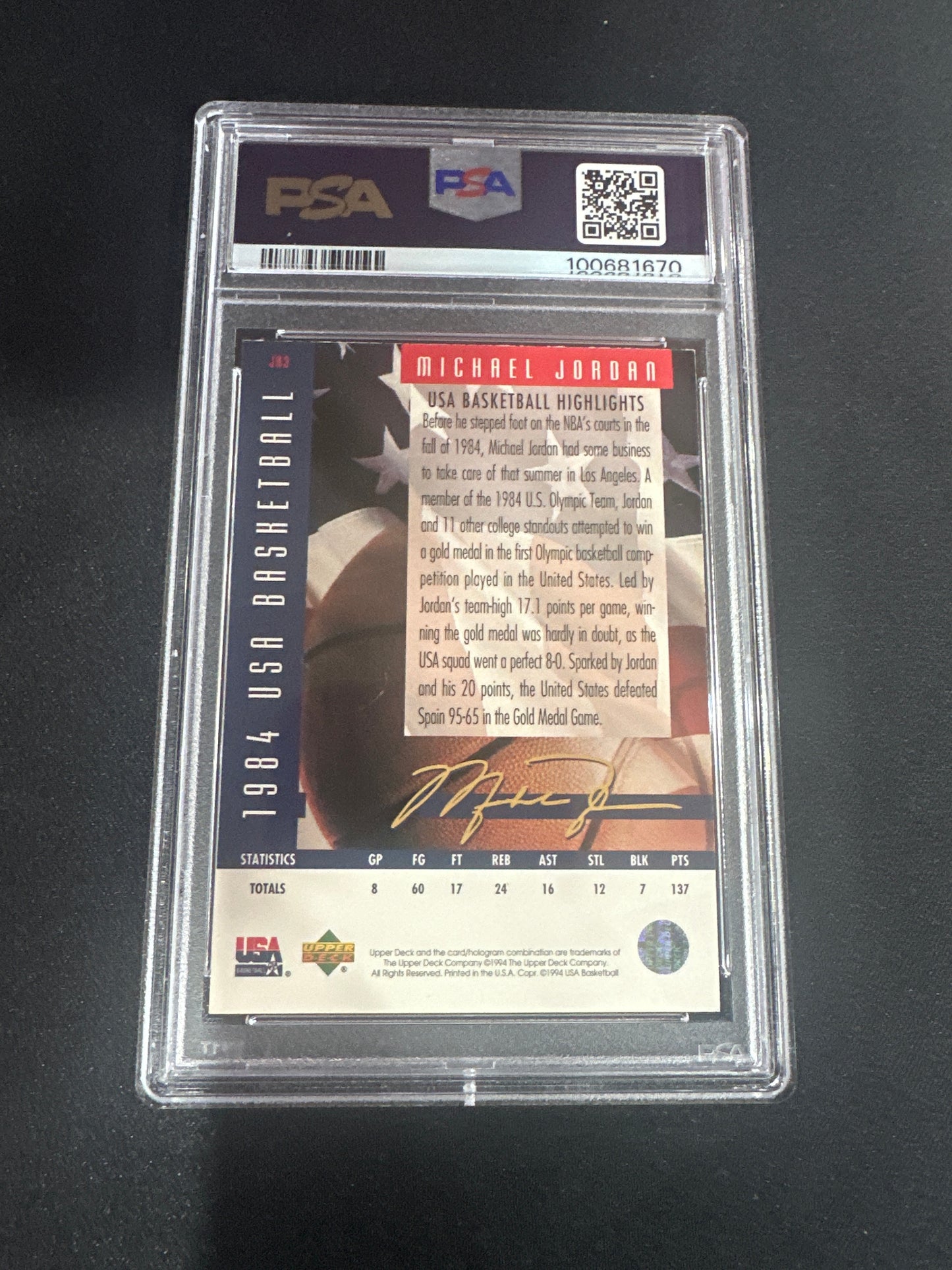 1994 Upper Deck USA Michael Jordan - Jordan’s Highlights PSA 9 #JH3