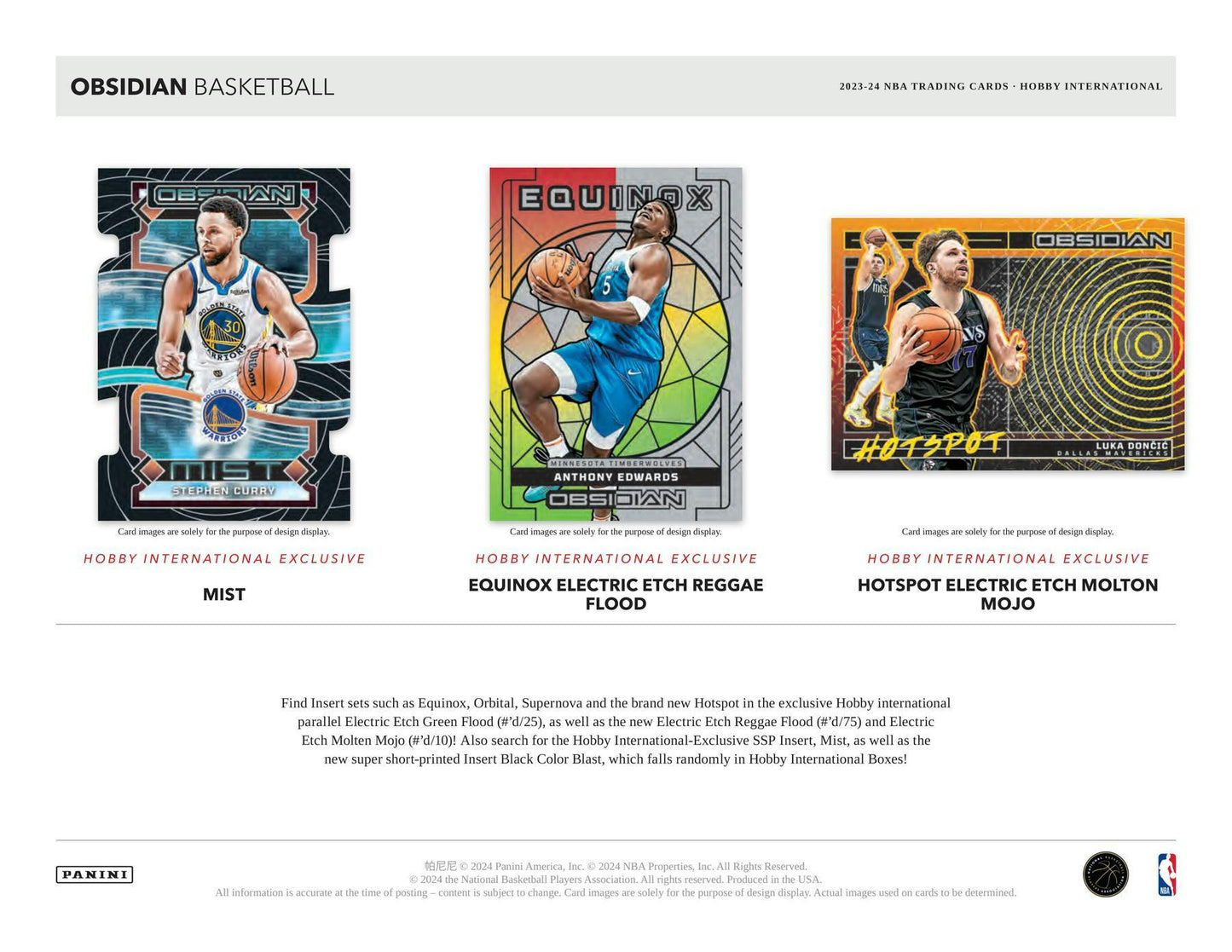 2023-24 Panini OBSIDIAN Basketball International Hobby Box