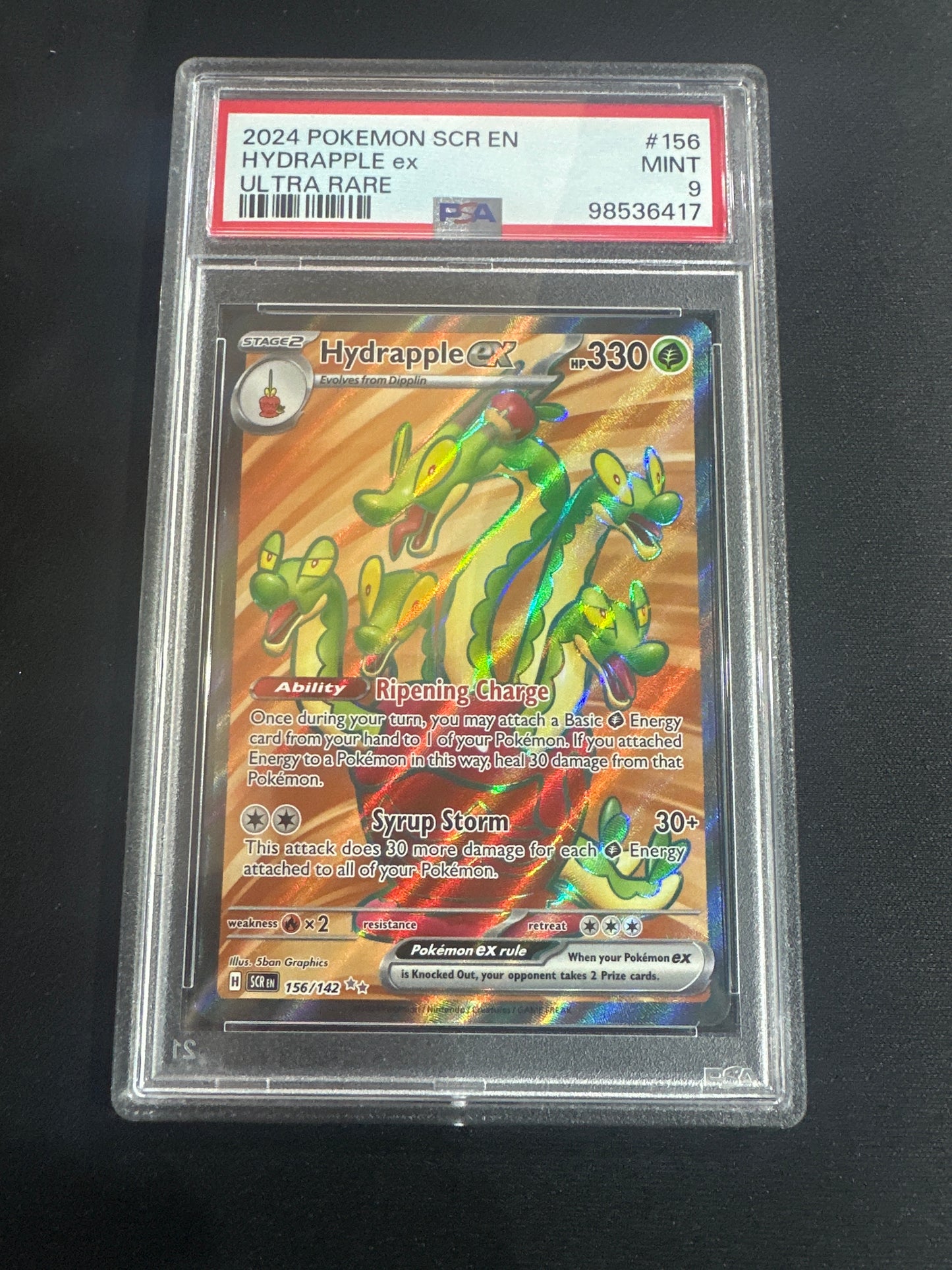 2024 Pokemon SCR EN Hydrapple EX - Ultra Rare PSA 9 #156