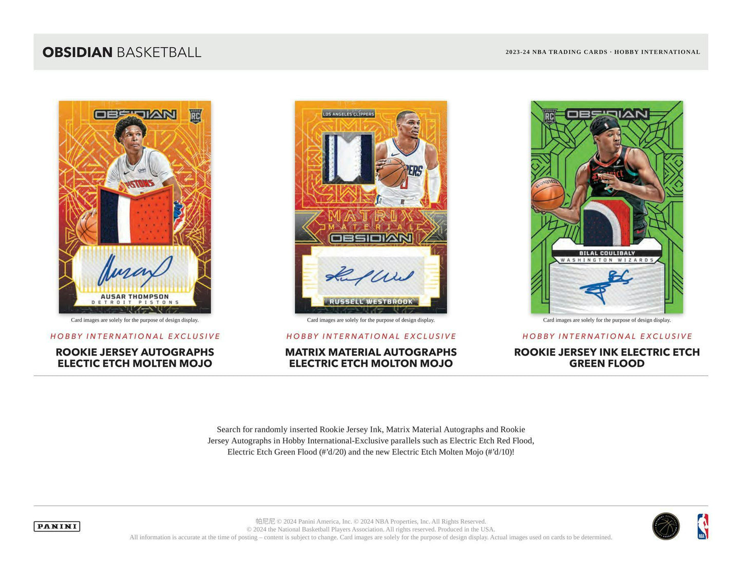 2023-24 Panini OBSIDIAN Basketball International Hobby Box