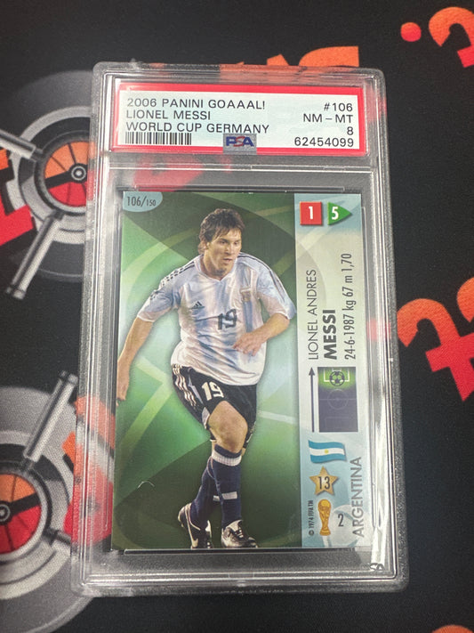 2006 Panini GOAAAAL! Lionel Messi - World Cup Germany /150 PSA 8 MINT #106