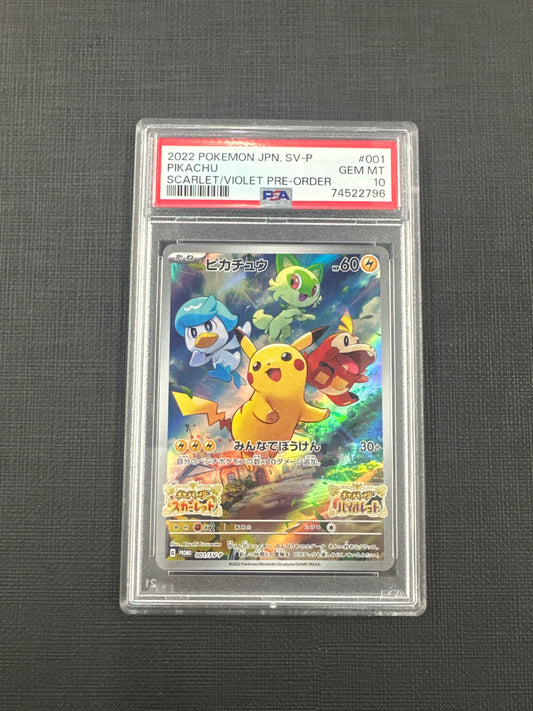 2022 Pokemon Japan SV-P Pikachu - Scarlet/Violet Pre-order PSA GEM MINT 10 #001