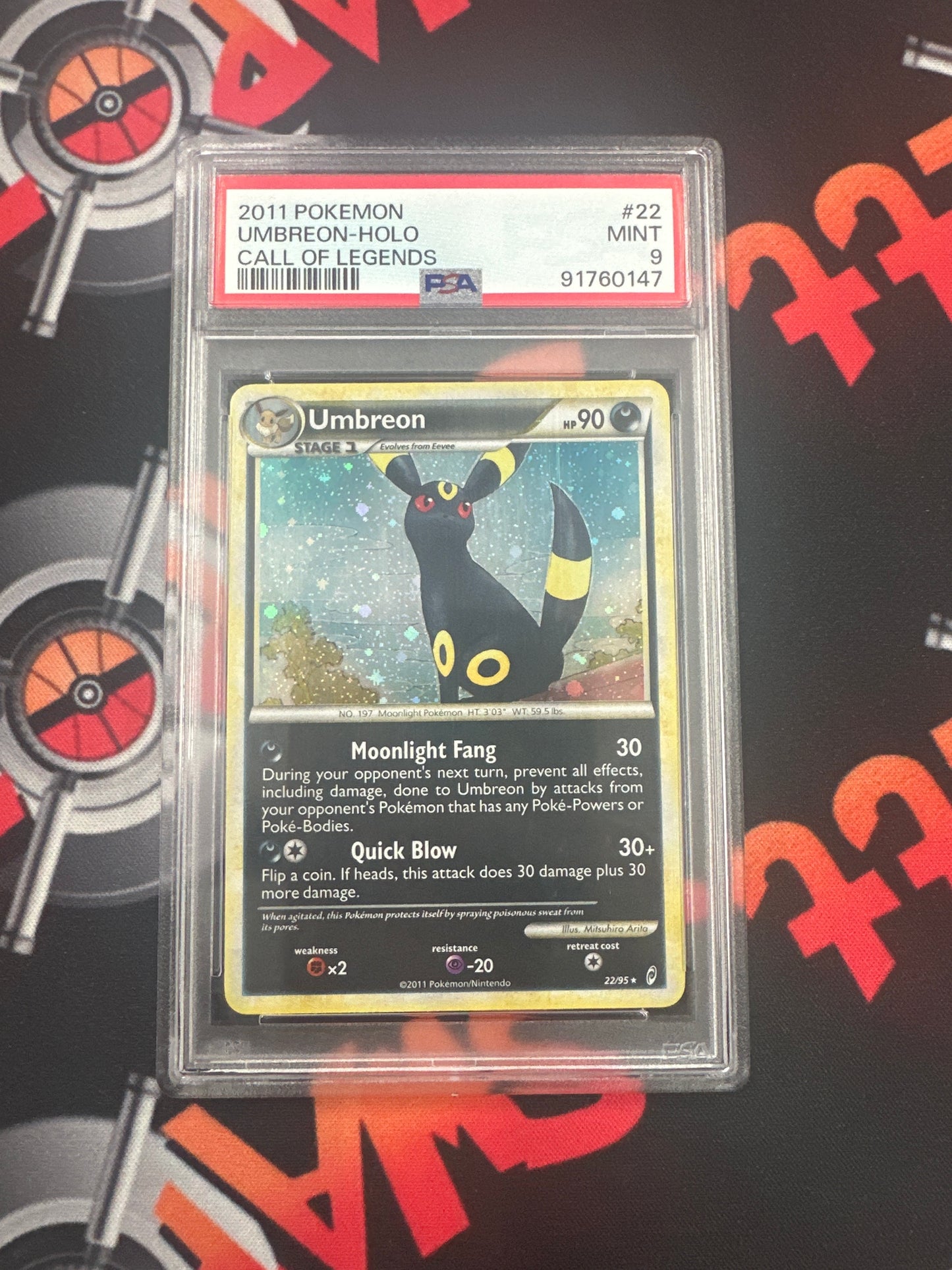 2011 Pokémon Umbreon Holo - Call Of Legends PSA 9 MINT #22