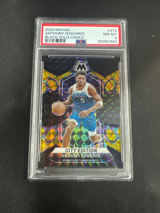 2023 Mosaic Anthony Edwards - Black Gold Choice /8 PSA 8 #273