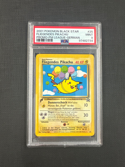 2001 Pokemon Black Star Fliegendes Pikachu - Promo-PM League-German PSA 9 #25