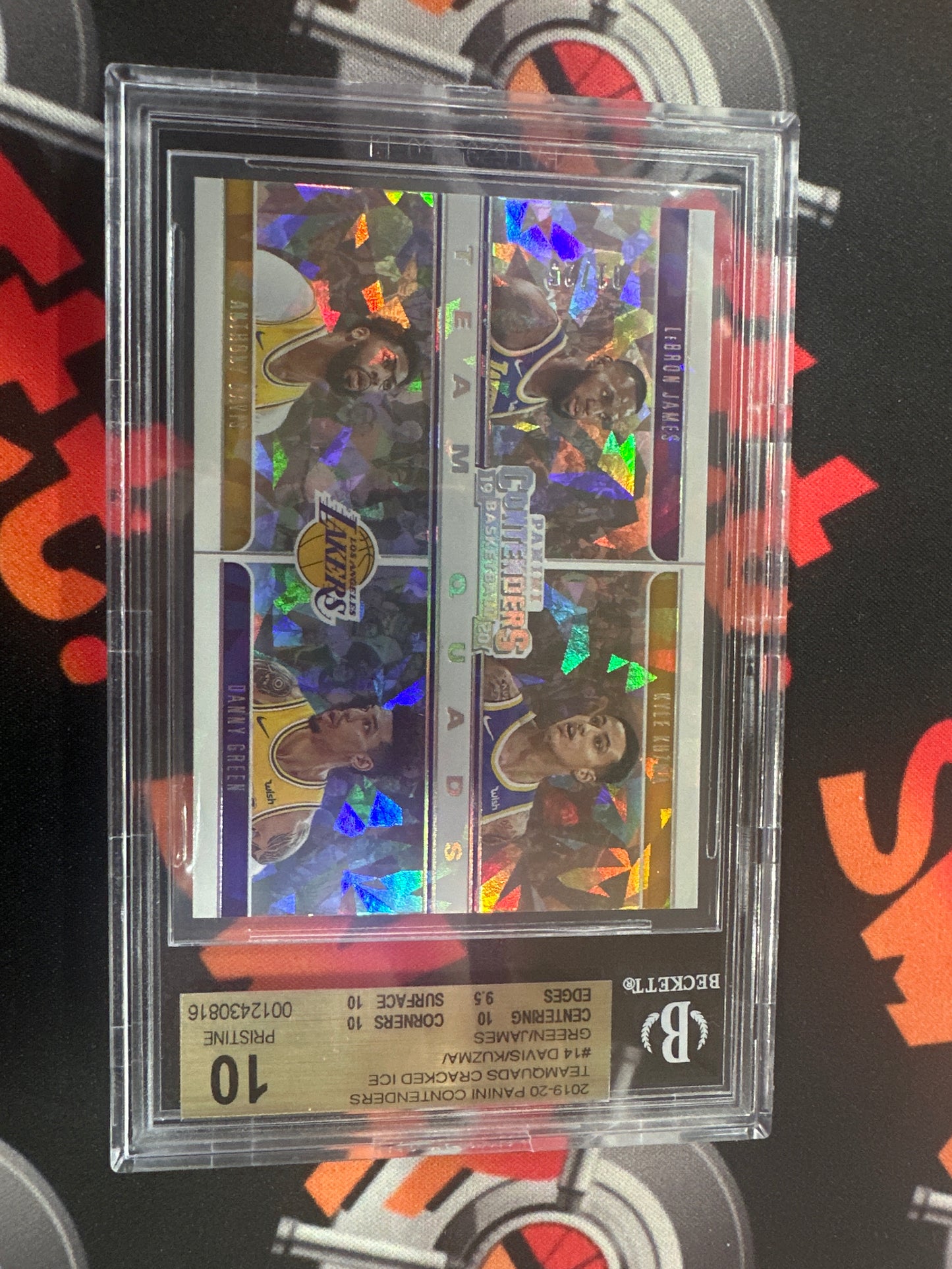 2019/20 Panini Contenders Teamquads Cracked Ice /25 - LeBron/Davis/Kuzma/Green #14