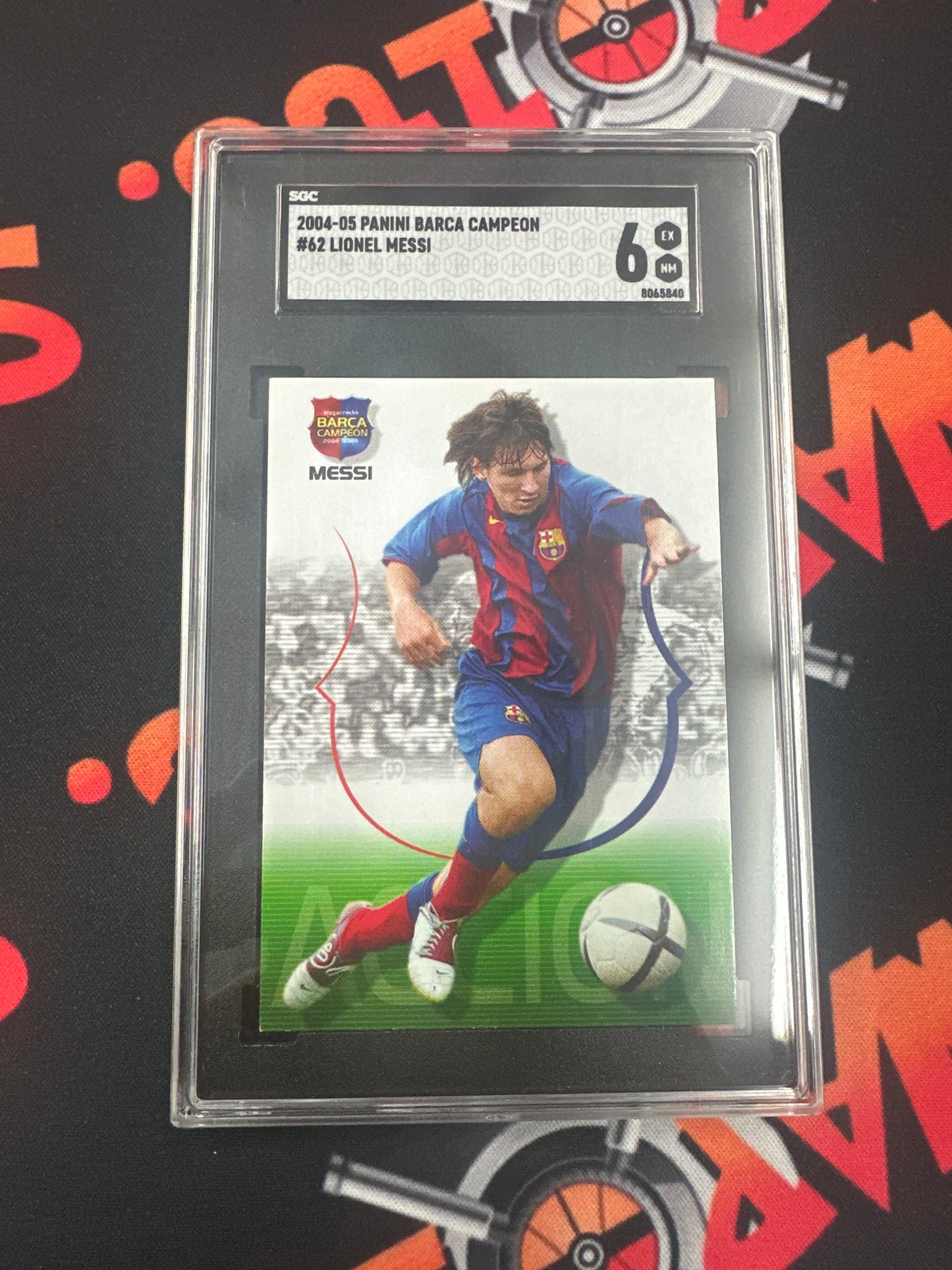 2004/05 Panini Lionel Messi - Mega Cracks Barca Campeon Rookie Card SGC 6 #62