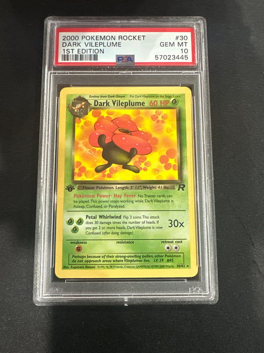 2000 Pokemon Rocket - Dark Vileplume - 1st Edition PSA GEM MINT 10 #30