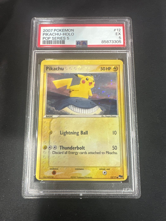 2007 Pokemon Pikachu Holo - Pop Series 5 PSA 5 #12