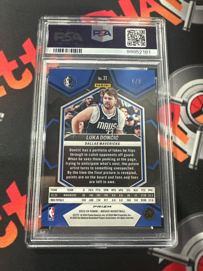 2023/24 Mosaic Luka Doncic - black Gold Choice /8 PSA 8 #31