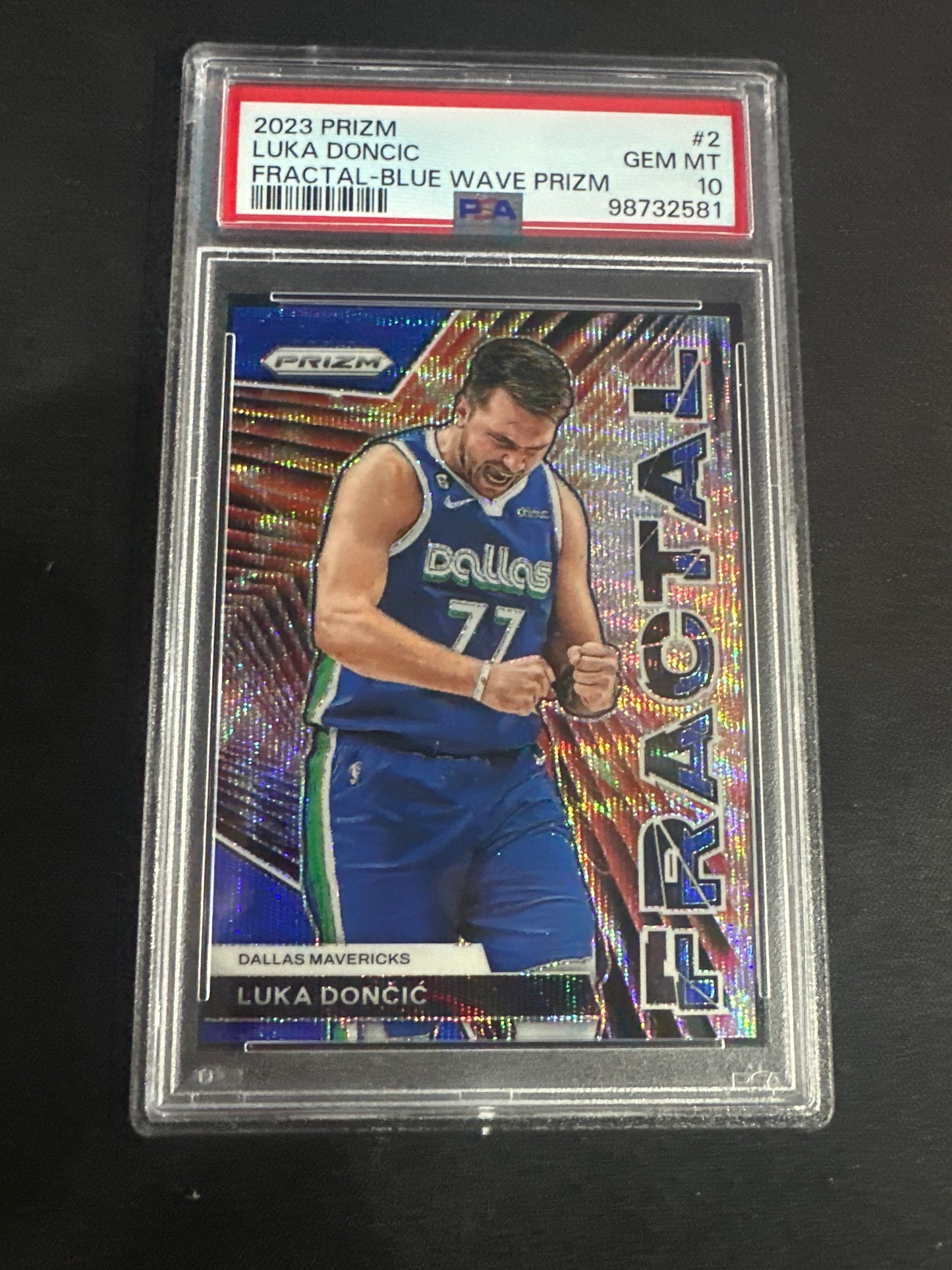 2023 Prizm Luka Doncic - Fractal Blue Wave Prizm PSA 10 #2