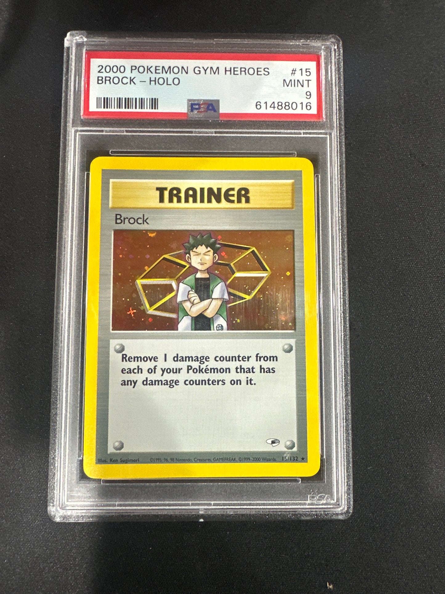 2000 Pokemon Gym Heroes - Brock Holo PSA 9 #15