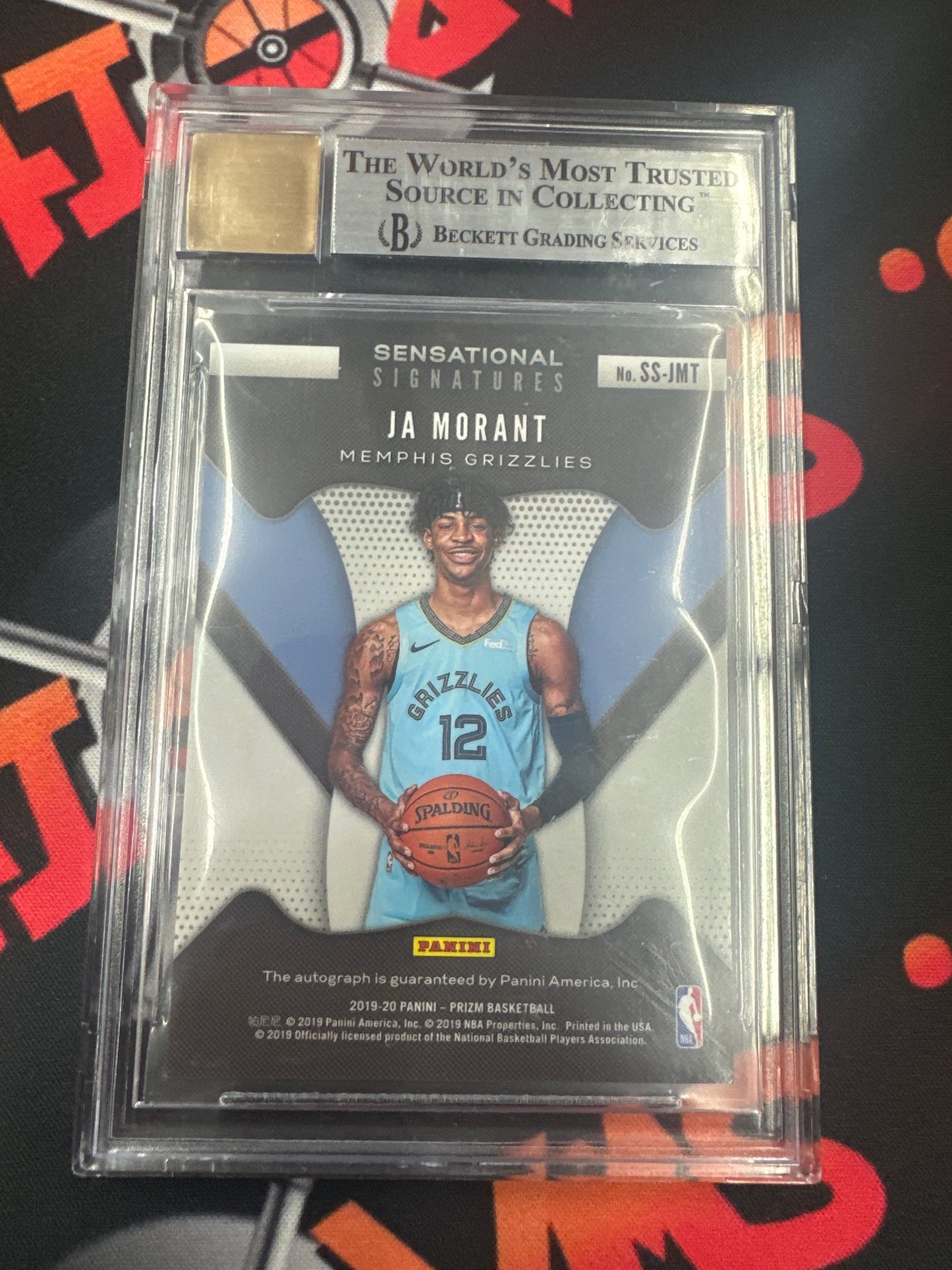 2019-20 Panini Prizm Ja Morant - Sensational Signatures BGS 9 Auto 10 #69