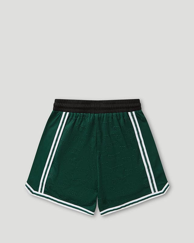 Emboss Mesh Shorts Forest Green