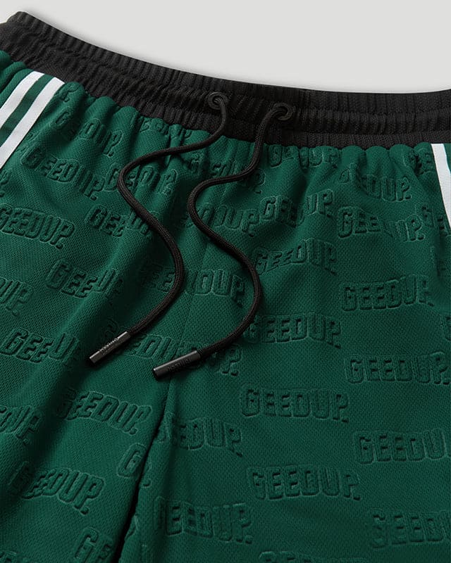 Emboss Mesh Shorts Forest Green