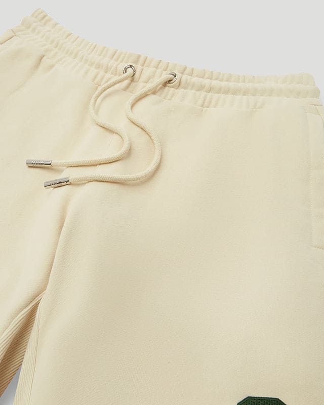 G French Terry Shorts Cream/Forest Green