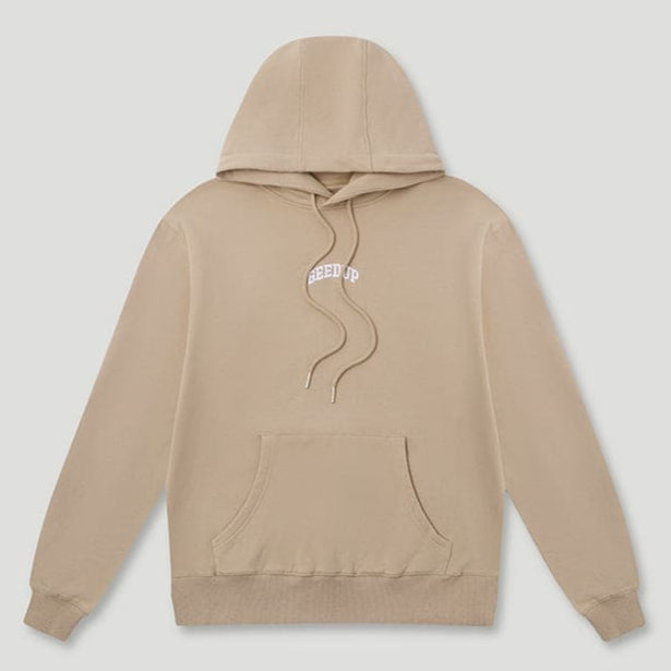 Micro Team Logo Hoodie Tan