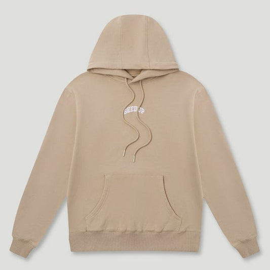 Micro Team Logo Hoodie Tan