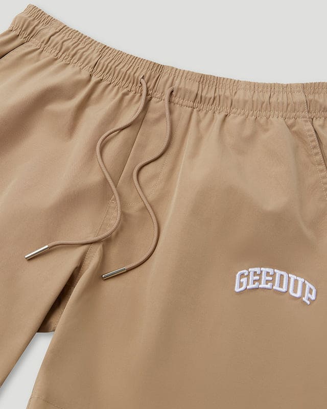 Micro Team Logo Shorts Tan