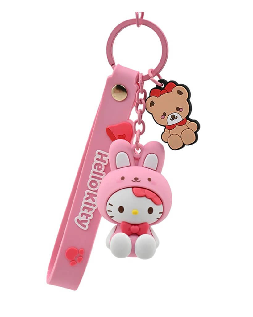 HELLO KITTY - Keychain w/hand strap - Animals (Window Box)