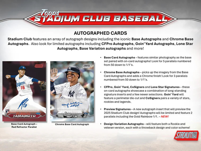 2024 Topps Stadium Club Baseball MLB Compact Box