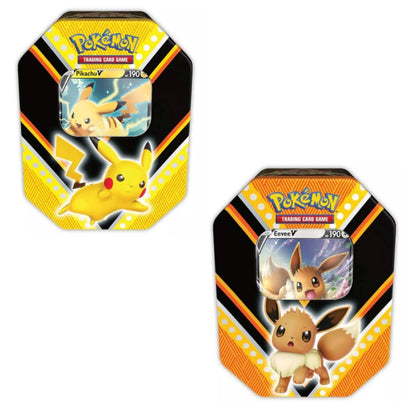 Pokémon TCG V Powers Eevee |Pikachu V |Eternatus V Tin (Vertical) Assorted